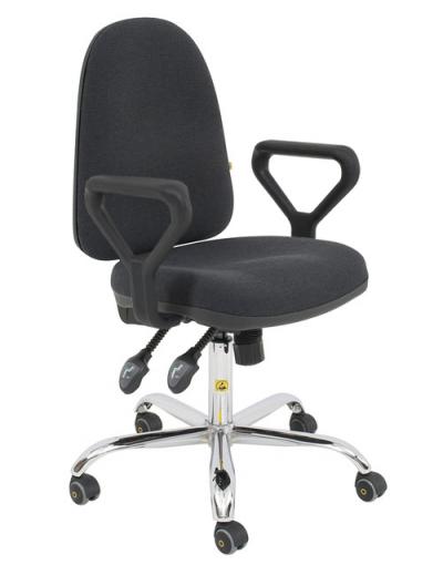 ESD Comfort Chair castors Grey fabric seat height adjustment range 505 630 mm 540 RS K1ESD/S GRE